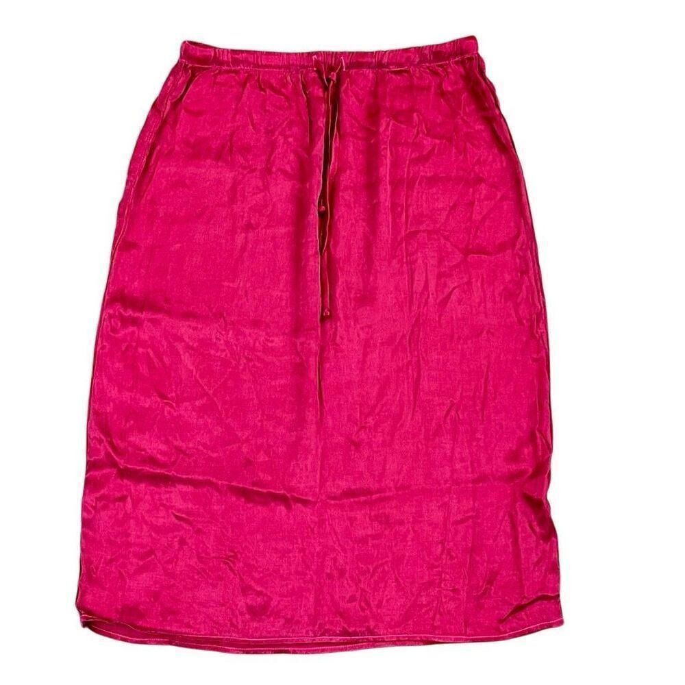 Cloth & Stone Fuchsia Pull-on Drawstring Midi Skirt  Medium
